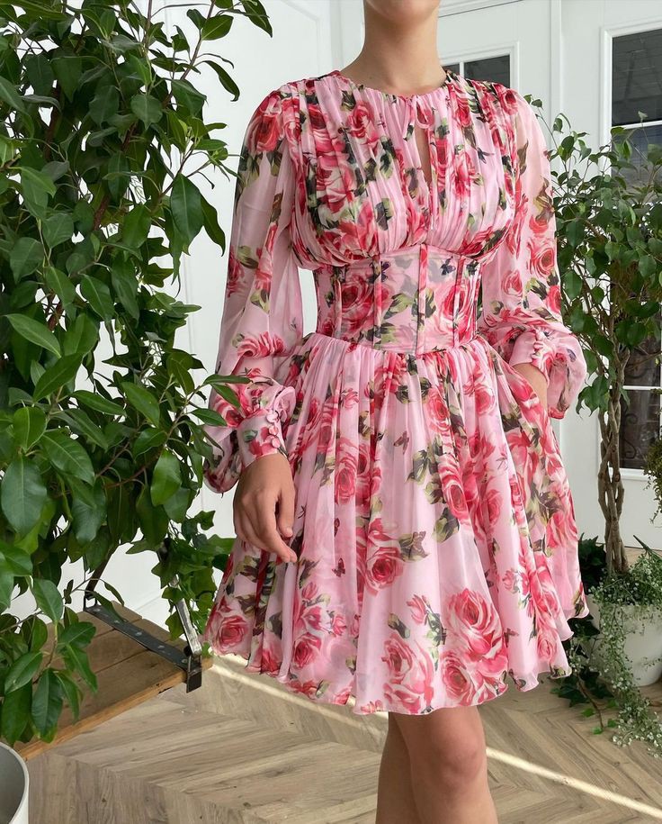 Simple Flower Material Gown Styles for Women 