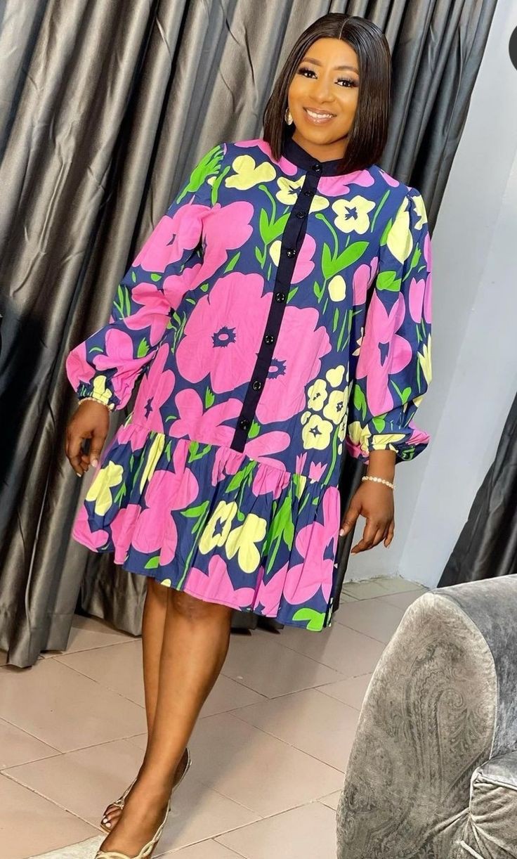 Flowered Chiffon Gown Styles 