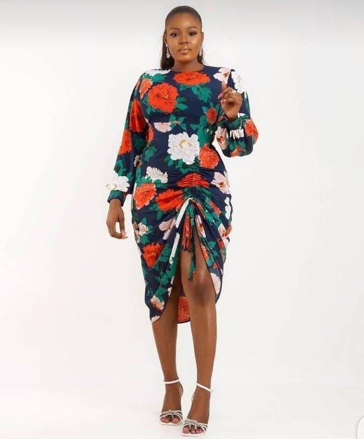 Flowered Chiffon Gown Styles 