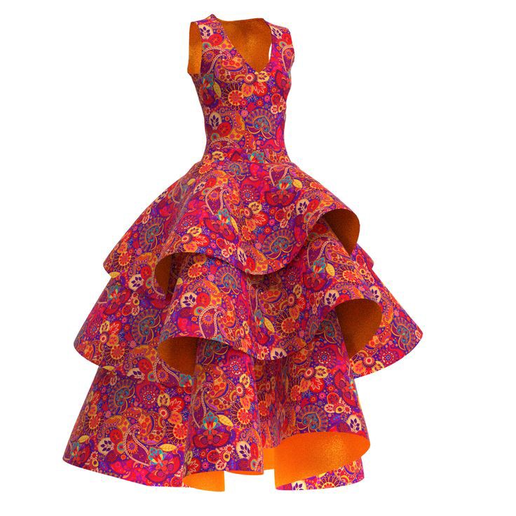 Simple Flower Material Gown Styles for Women 