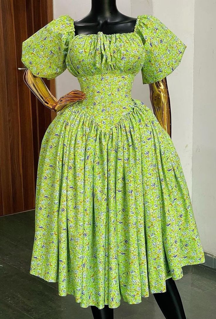 Beautiful Flower Material Gown Styles in Nigeria