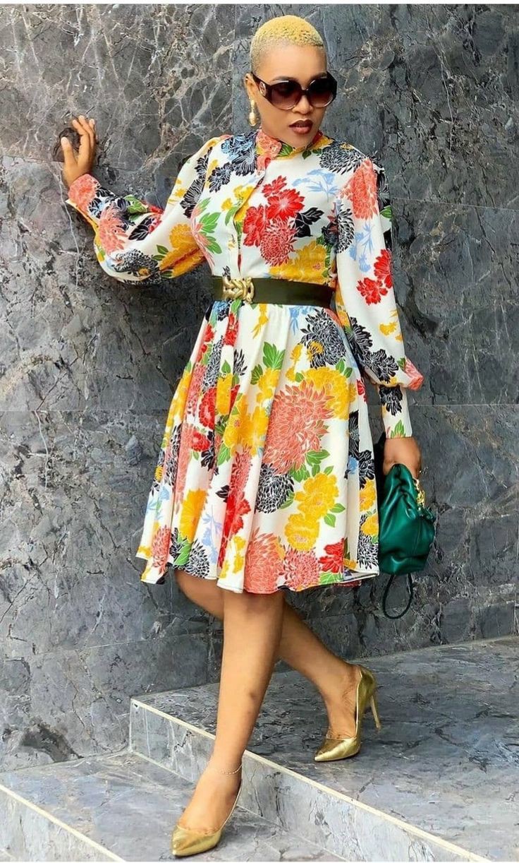 Simple Flower Material Gown Styles for Women 