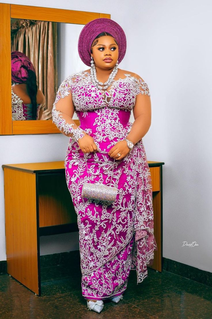 Latest Lace Styles for Big Tummy Ladies 