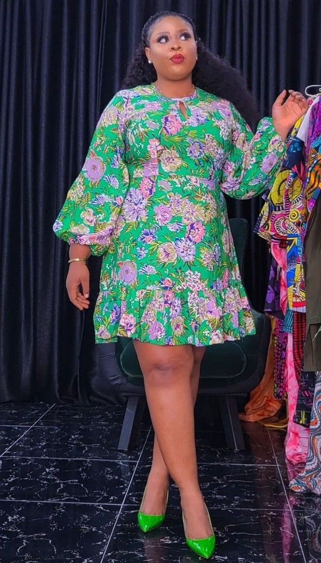 Latest Flower Material Gown Styles for Ladies in Nigeria
