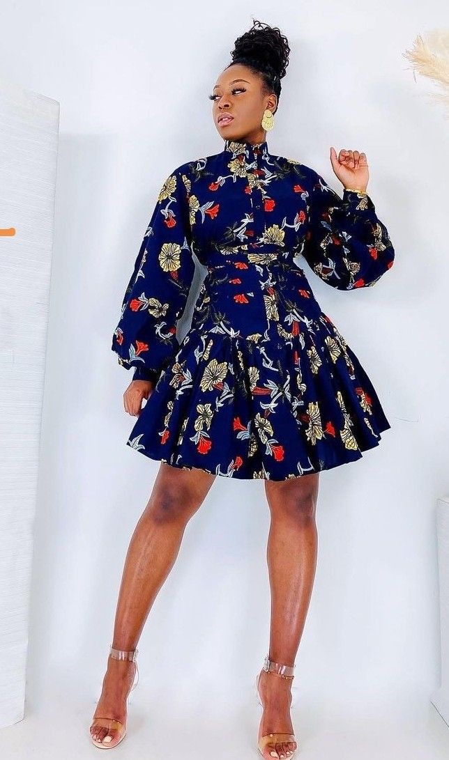 Latest Flower Material Gown Styles for Ladies in Nigeria