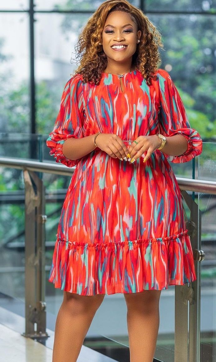 Flowered Chiffon Gown Styles 