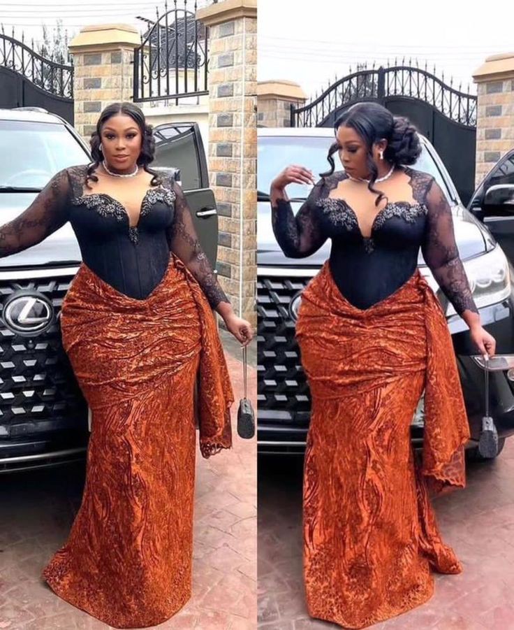 Latest Lace Styles for Big Tummy Ladies 