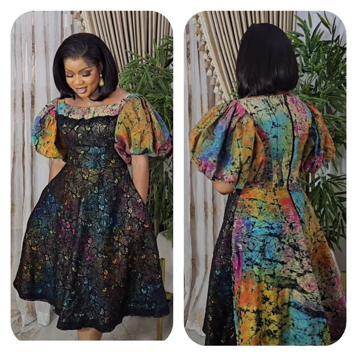 Latest Flower Material Gown Styles for Ladies in Nigeria