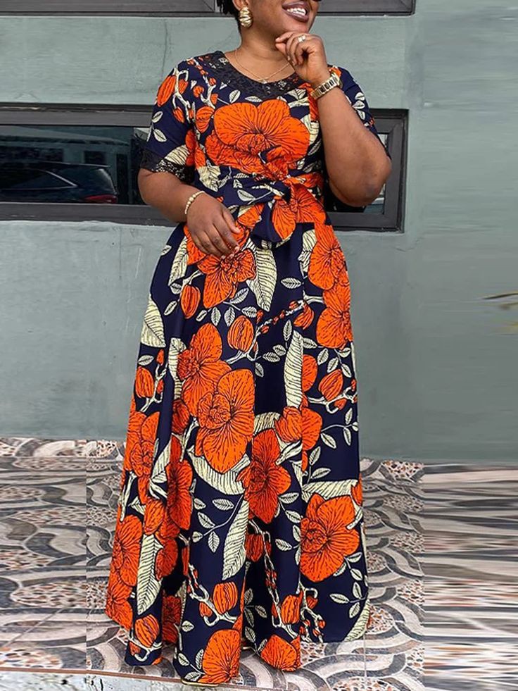 Latest Flower Material Gown Styles for Ladies 
