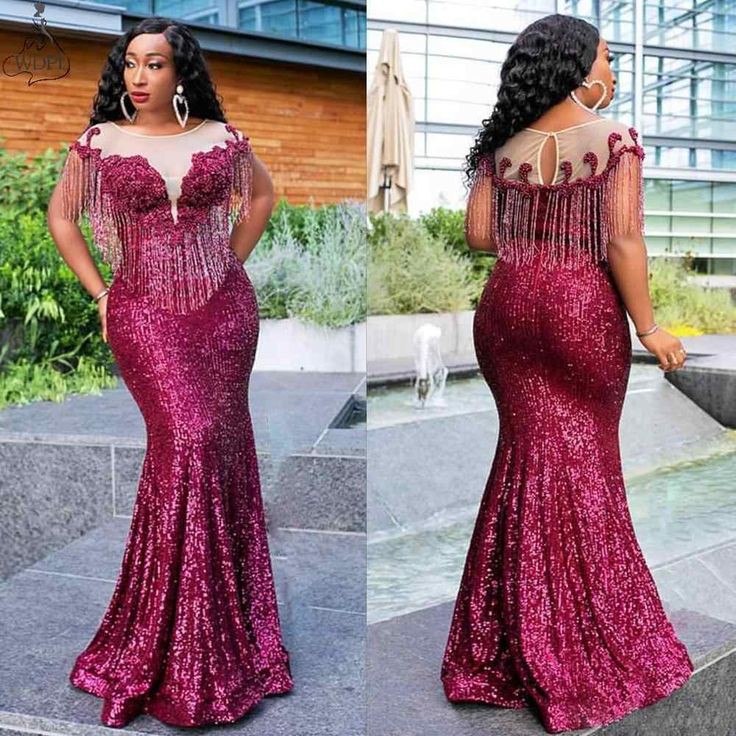 Long Gown Styles for Sequence in Nigeria