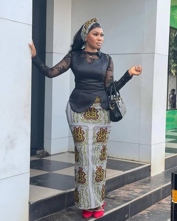 Sequin Skirt With Other Material 