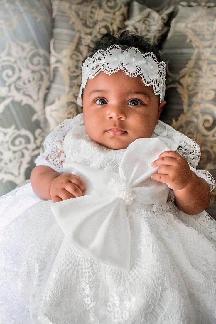 Simple Baby Girl Lace Gown Style