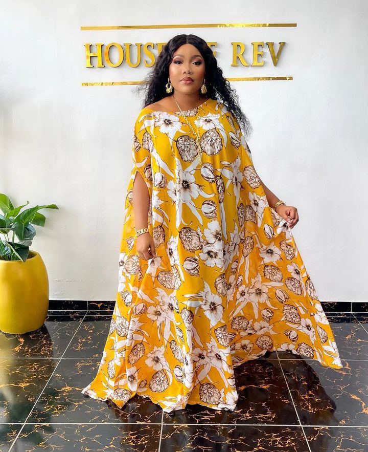 Flowered Chiffon Gown Styles 