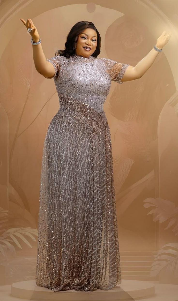 Long Gown Styles for Sequence in Nigeria