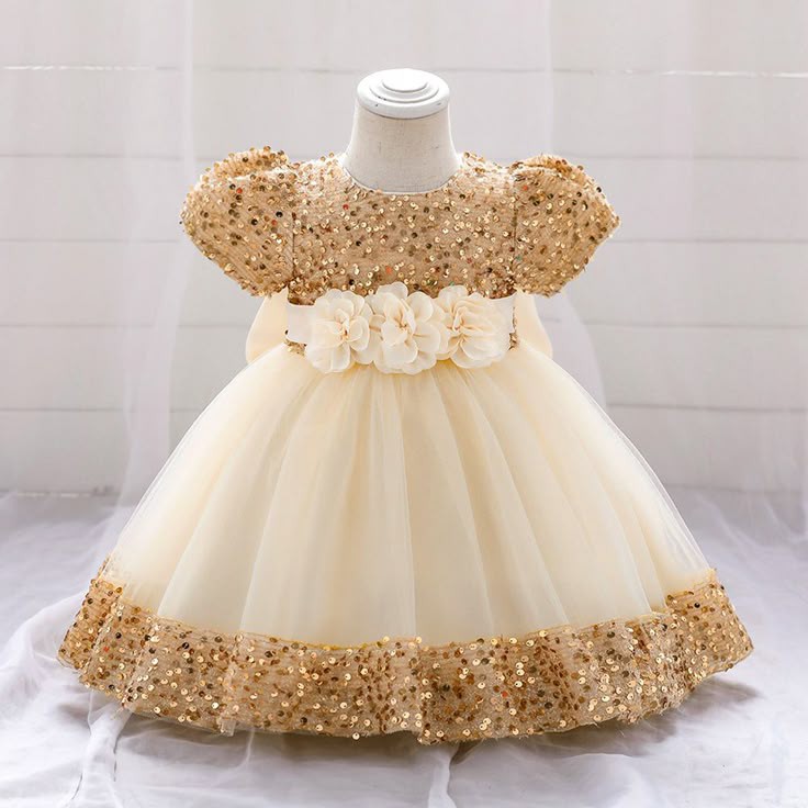 Simple Baby Girl Lace Gown Style