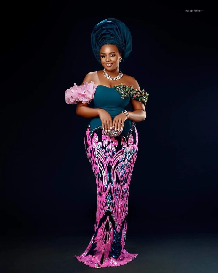 Sequin Skirt and Blouse Styles in Nigeria