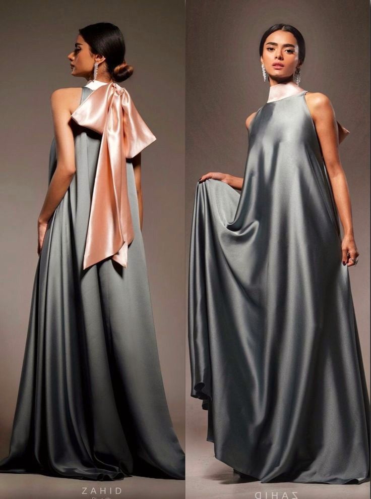 Silk Material Long Gown Styles 