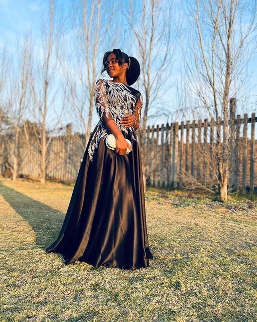 English Flare Gown Styles with Material 