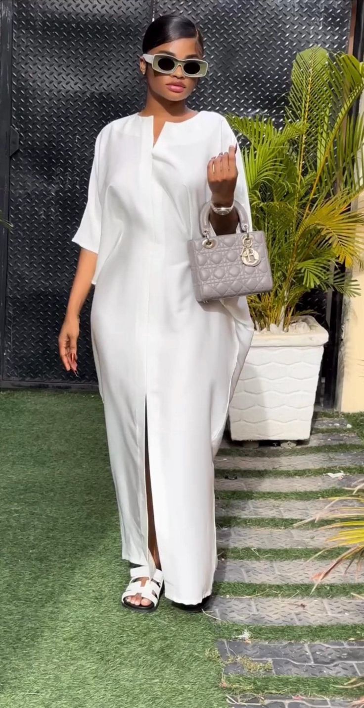 White Silk Material Styles for Ladies 