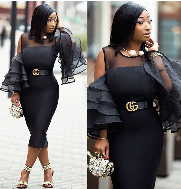 Organza Top Styles with Pencil Skirt 