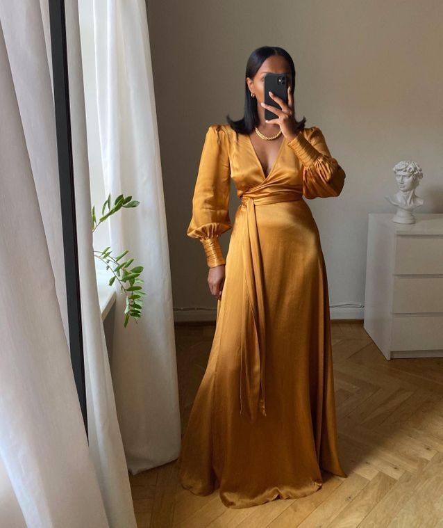 Silk Material Long Gown Styles 