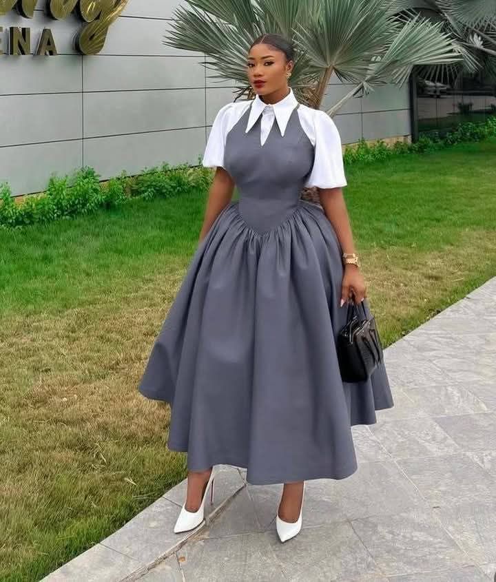 English Flare Gown Styles with Material 