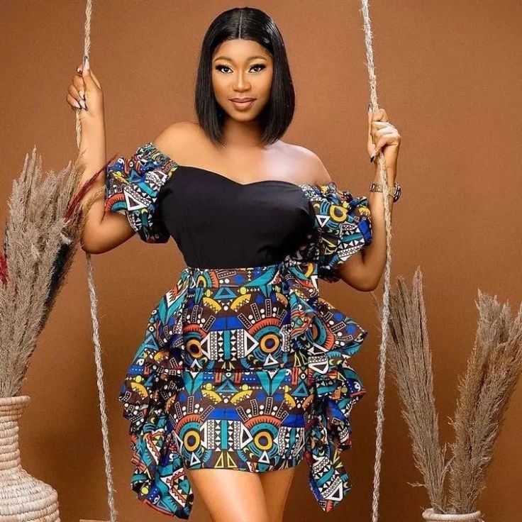 Party Ankara Short Gowns