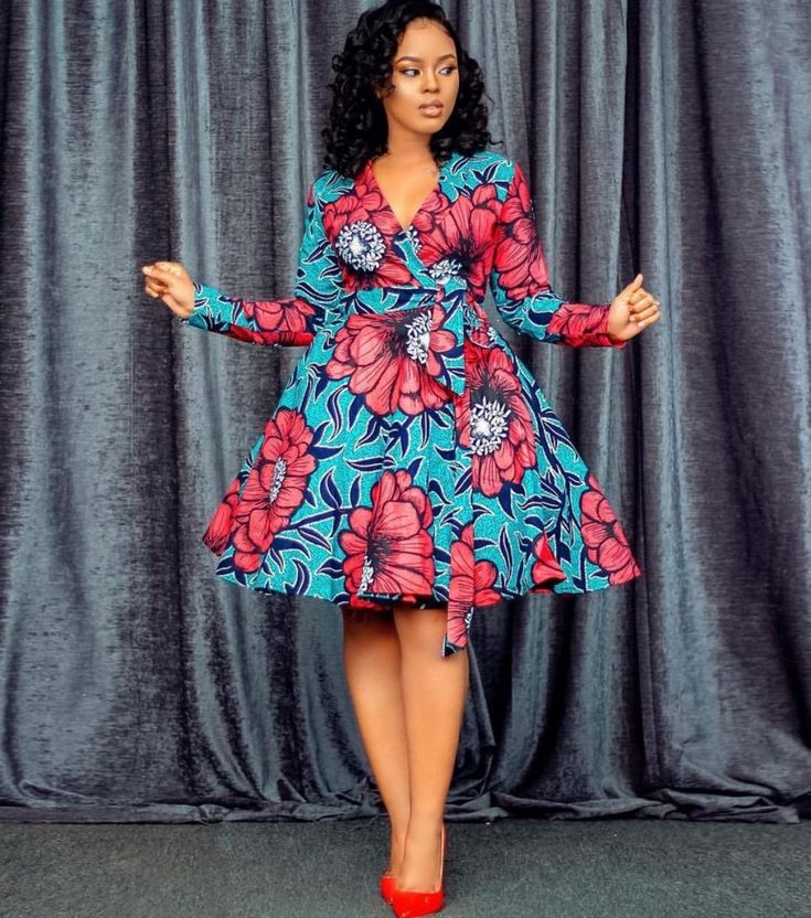 Beautiful Short Gown Styles with Ankara