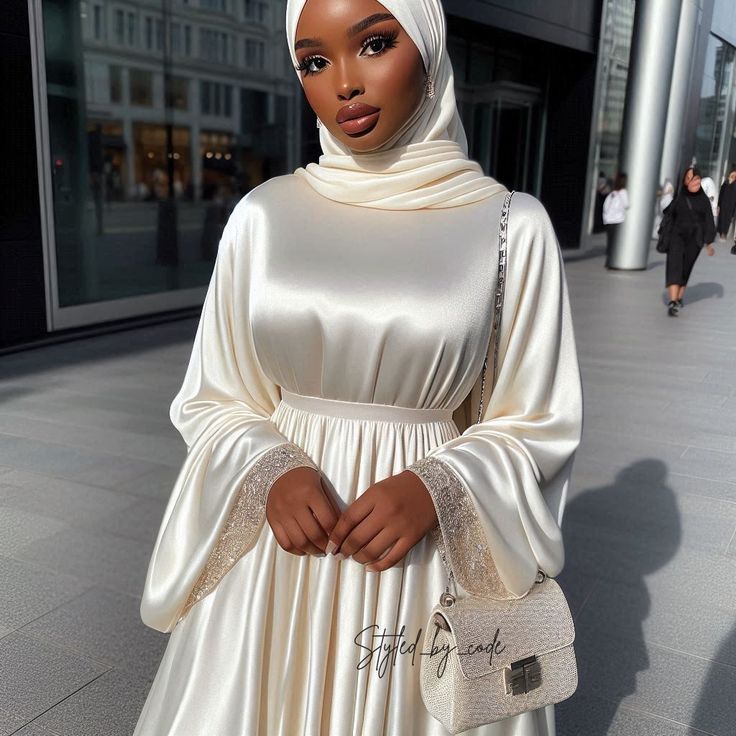 White Silk Material Styles for Ladies 
