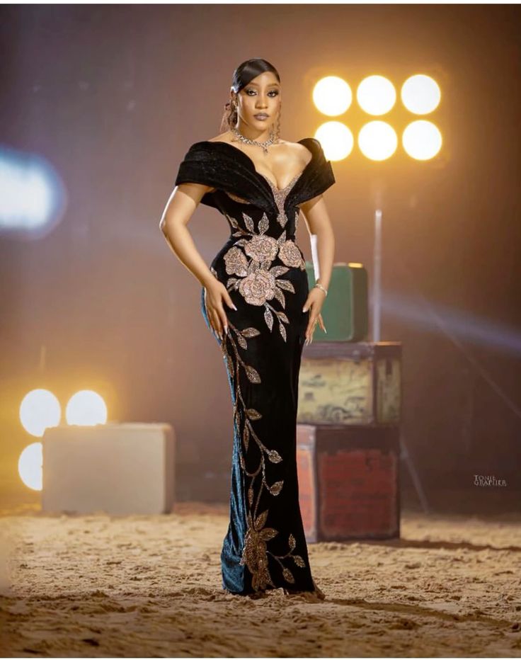 Velvet Gown Styles with Stones