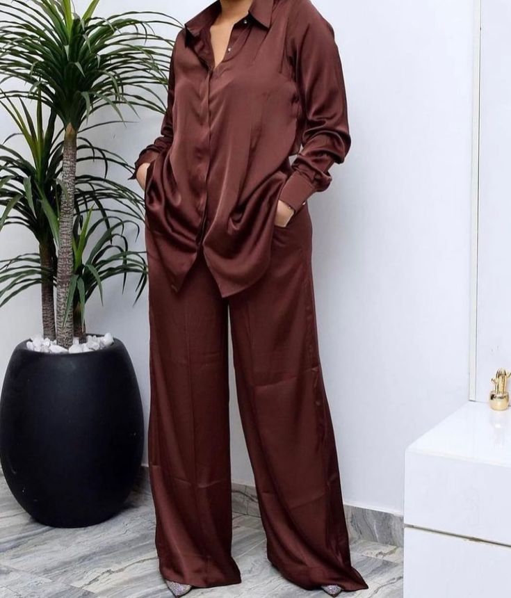 Silk Material Trouser Styles for Ladies 