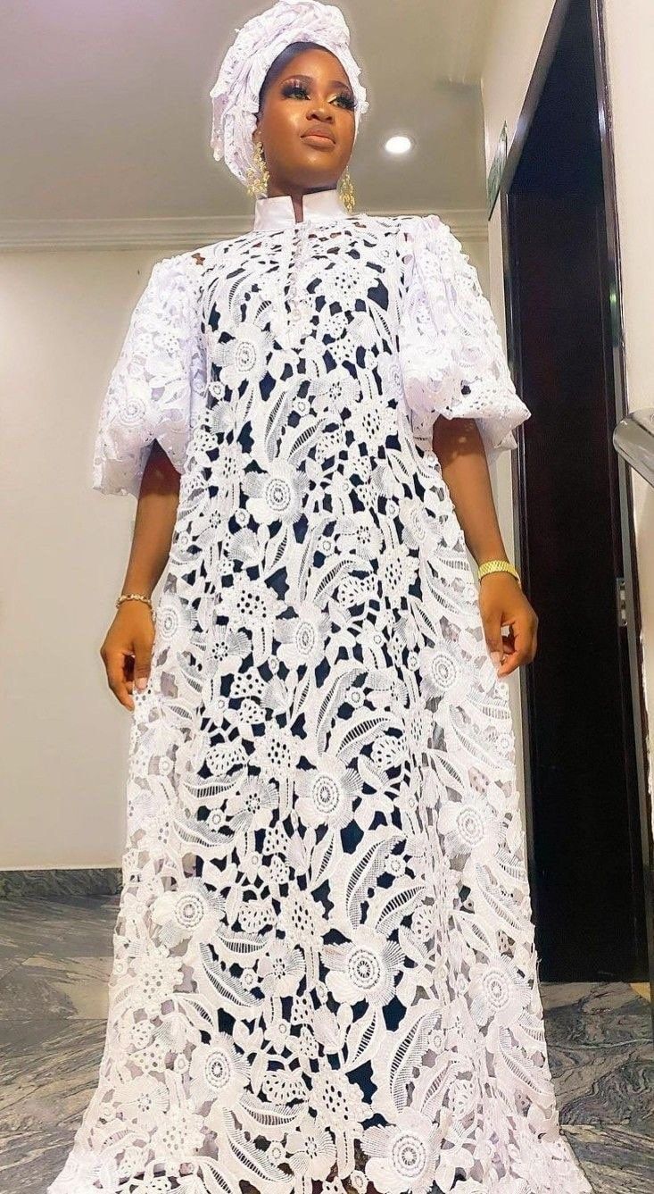 Cord Lace Straight Gown Styles 