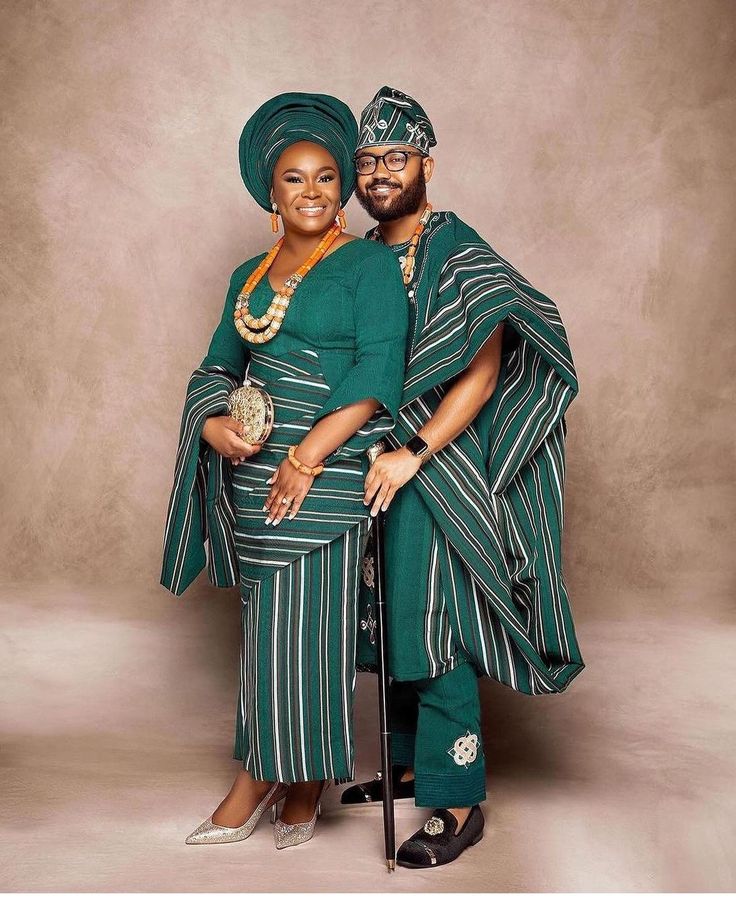 White Yoruba Traditional Wedding Attire 