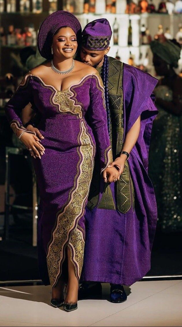 White Yoruba Traditional Wedding Attire 