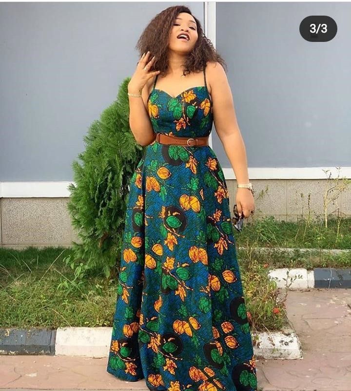 Simple Gown With Ankara 