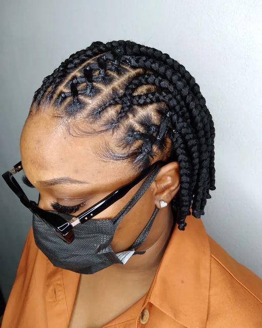 Simple Short All Back Hairstyles with Attachment in Nigeria 