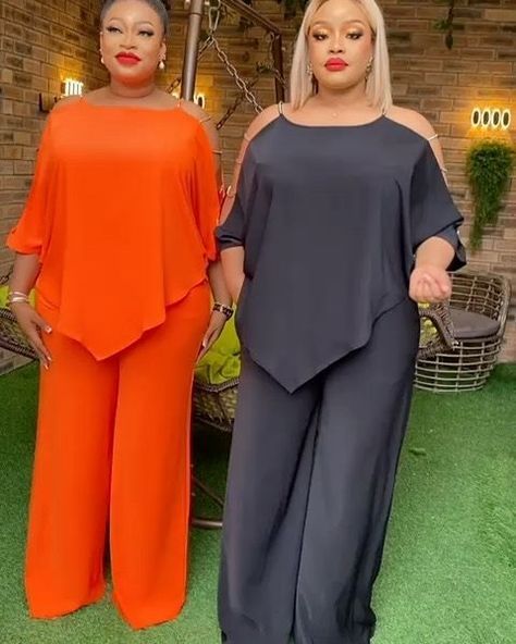 Simple Chiffon Trouser and Top Styles for Ladies 