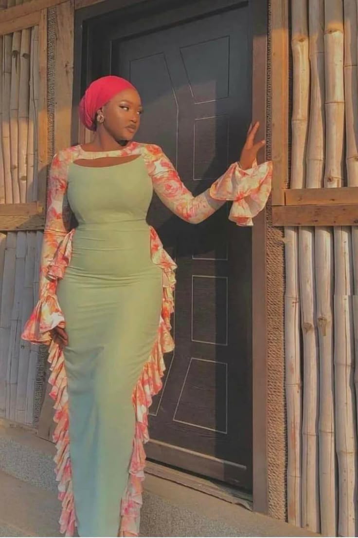 Chiffon Flare Gown Styles in Nigeria 