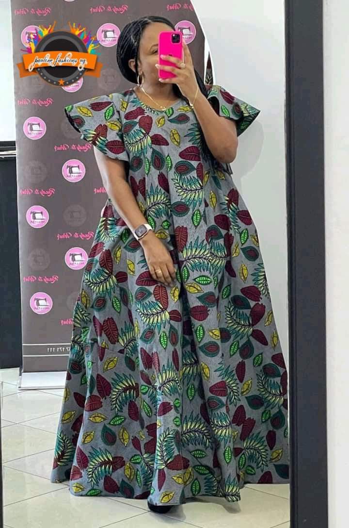 Long Ankara Gown Styles for Pregnant Ladies 