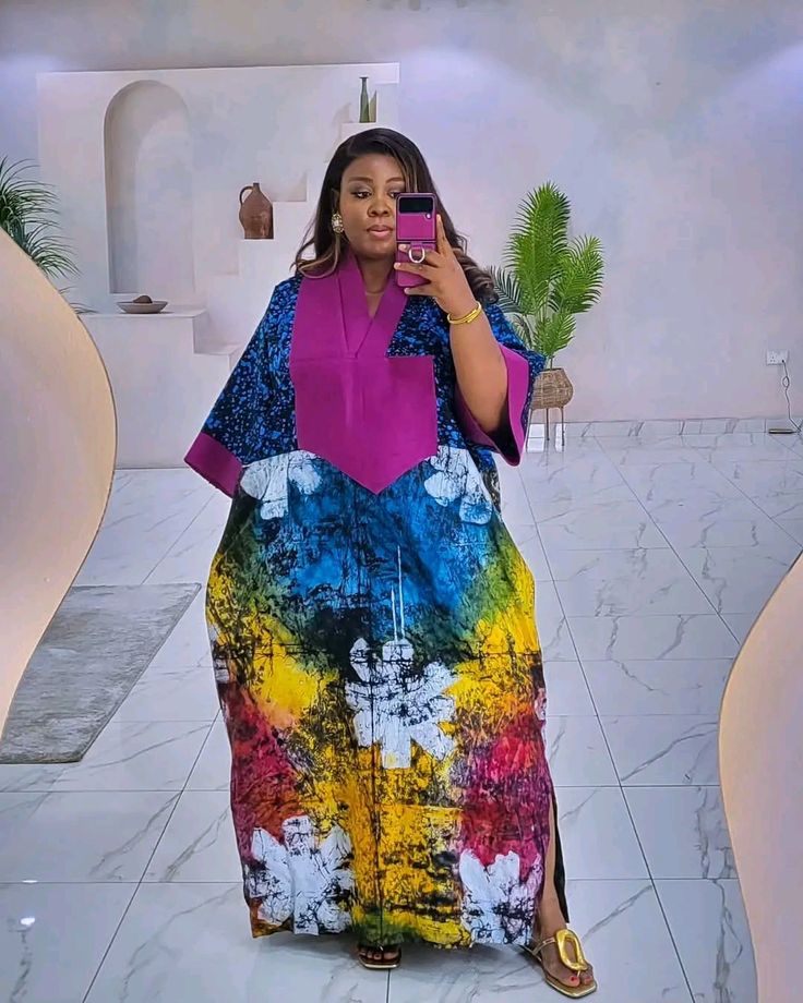 Long Adire Gown Ideas 