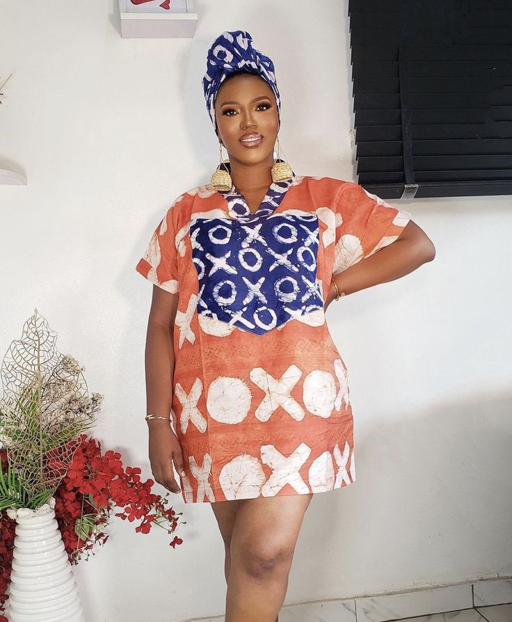 Short Adire Gown Styles 