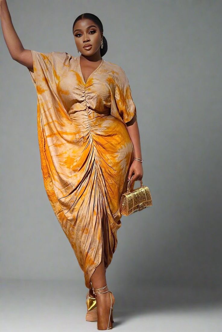 Simple Adire Gown Styles 