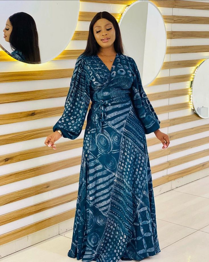 Simple Adire Gown Styles 