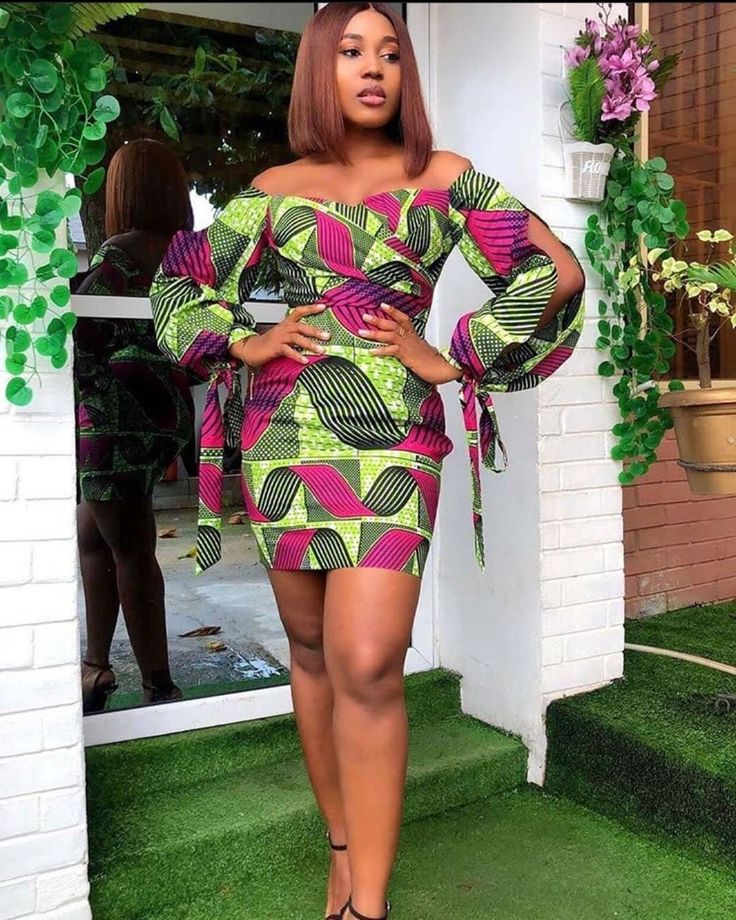 Short Off Shoulder Ankara DressÂ