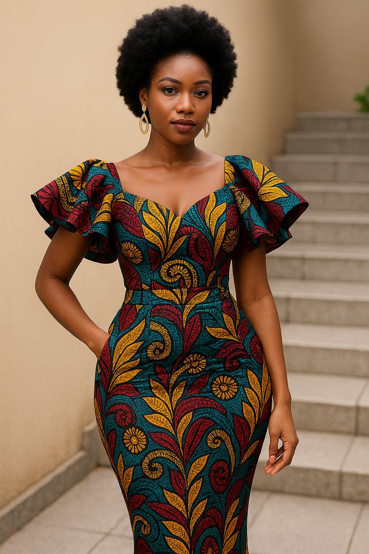 Simple Off Shoulder Ankara Dress for LadiesÂ