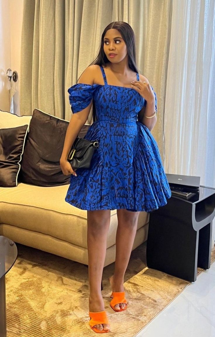 Simple Off Shoulder Ankara Dress for LadiesÂ