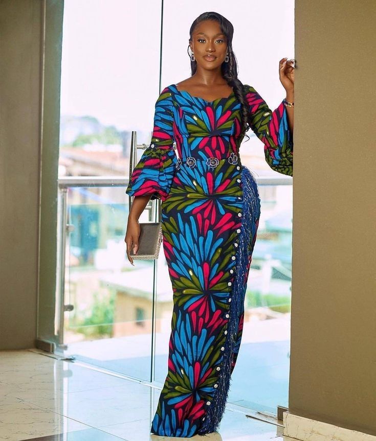Off Shoulder Ankara Dress Styles for WeddingÂ