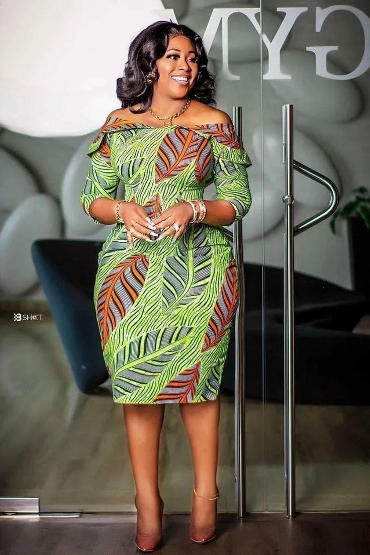 Short Off Shoulder Ankara DressÂ