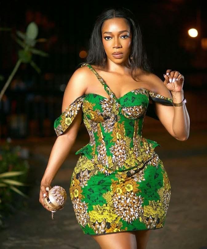 Simple Off Shoulder Ankara Dress for LadiesÂ