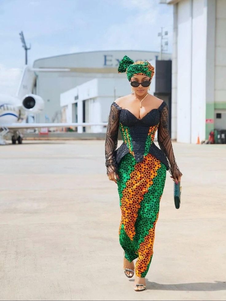 Off Shoulder Ankara Dress Styles for WeddingÂ
